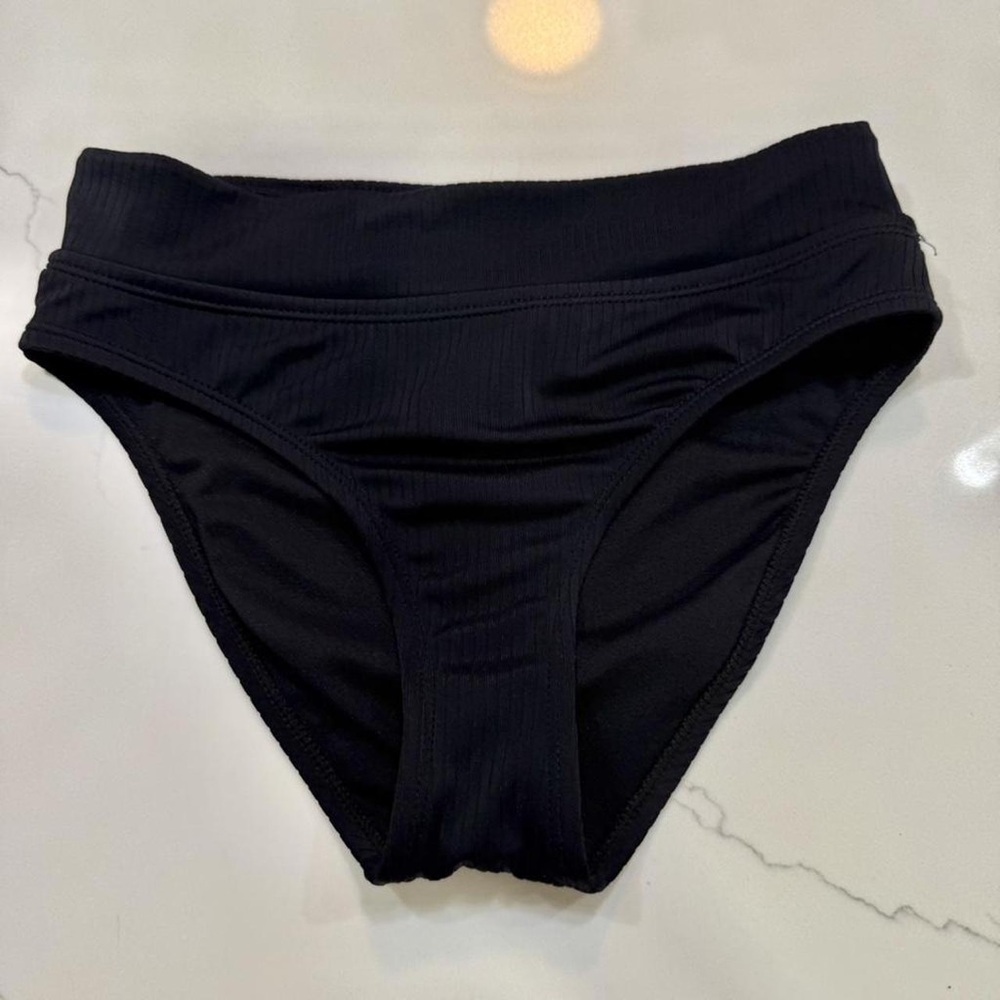 wild fable Black Ribbed High-Cut Bikini
